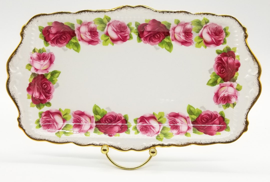 Royal Albert Old English Rose Tray Made in England Etsy