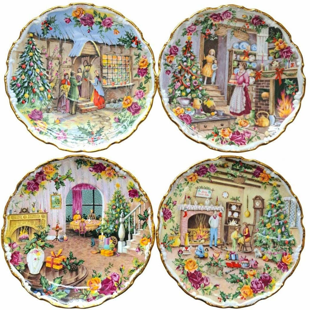 ロイヤルアルバート クリスマスプレート - 4枚セット - Etsy 日本