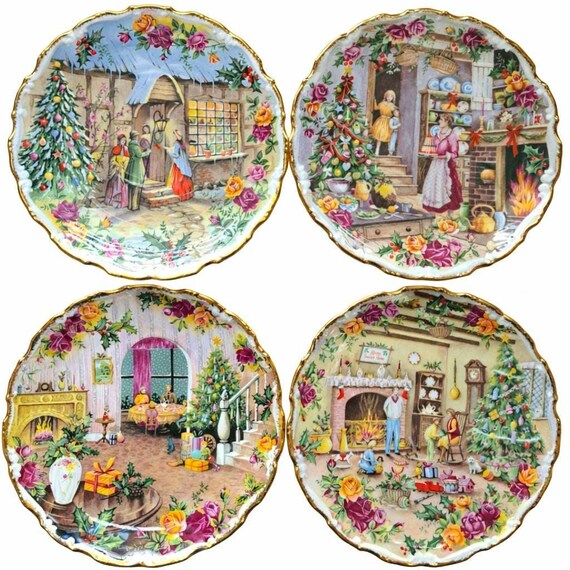 ロイヤルアルバート クリスマスプレート - 4枚セット - Etsy 日本
