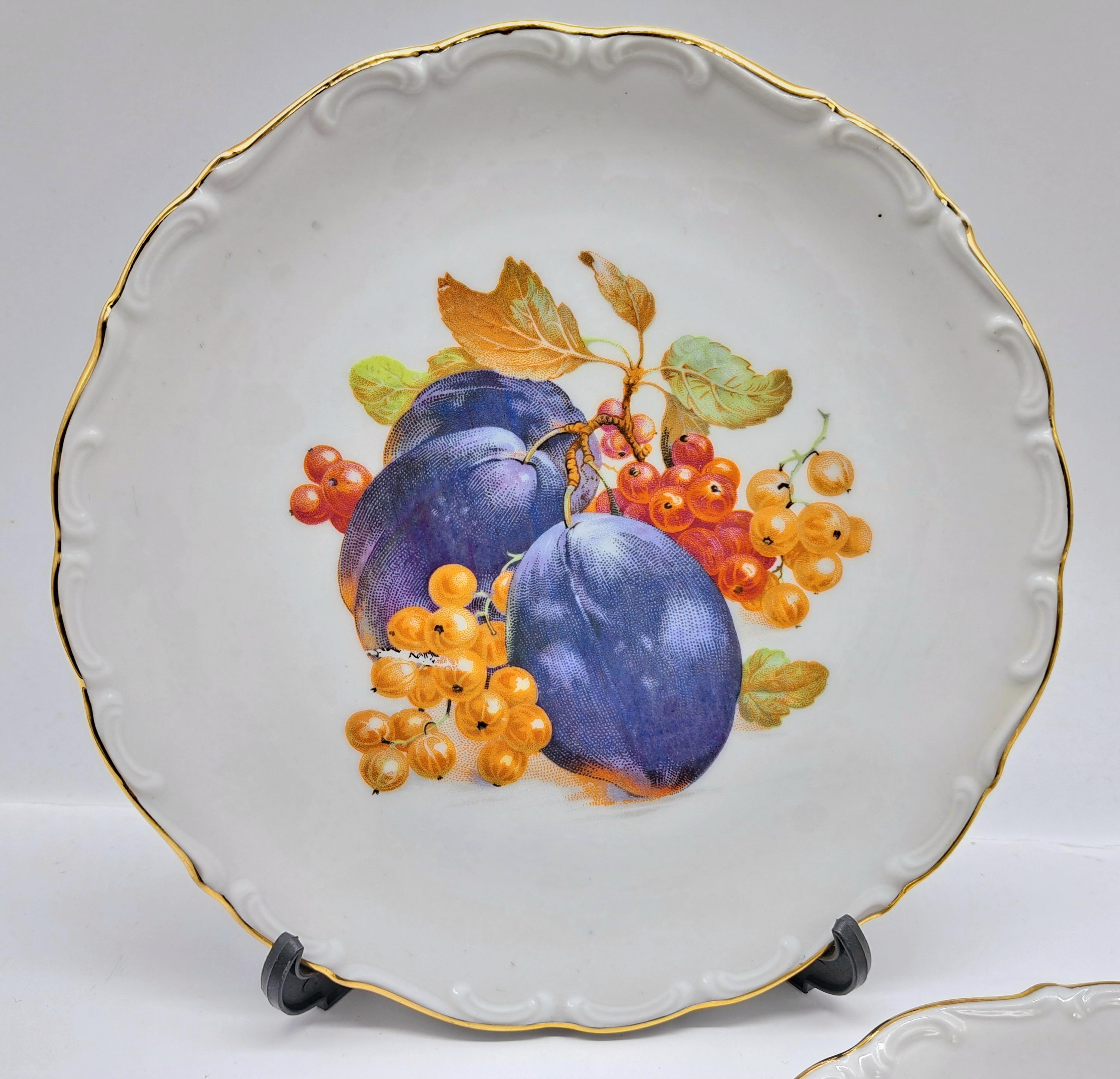 Bavaria Schumann Arzberg Set of 5 Fruit Pattern Plates , Made in