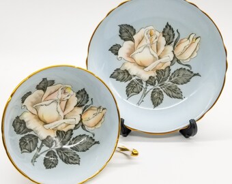 Rare Pink Paragon  teacup and saucer with large rose