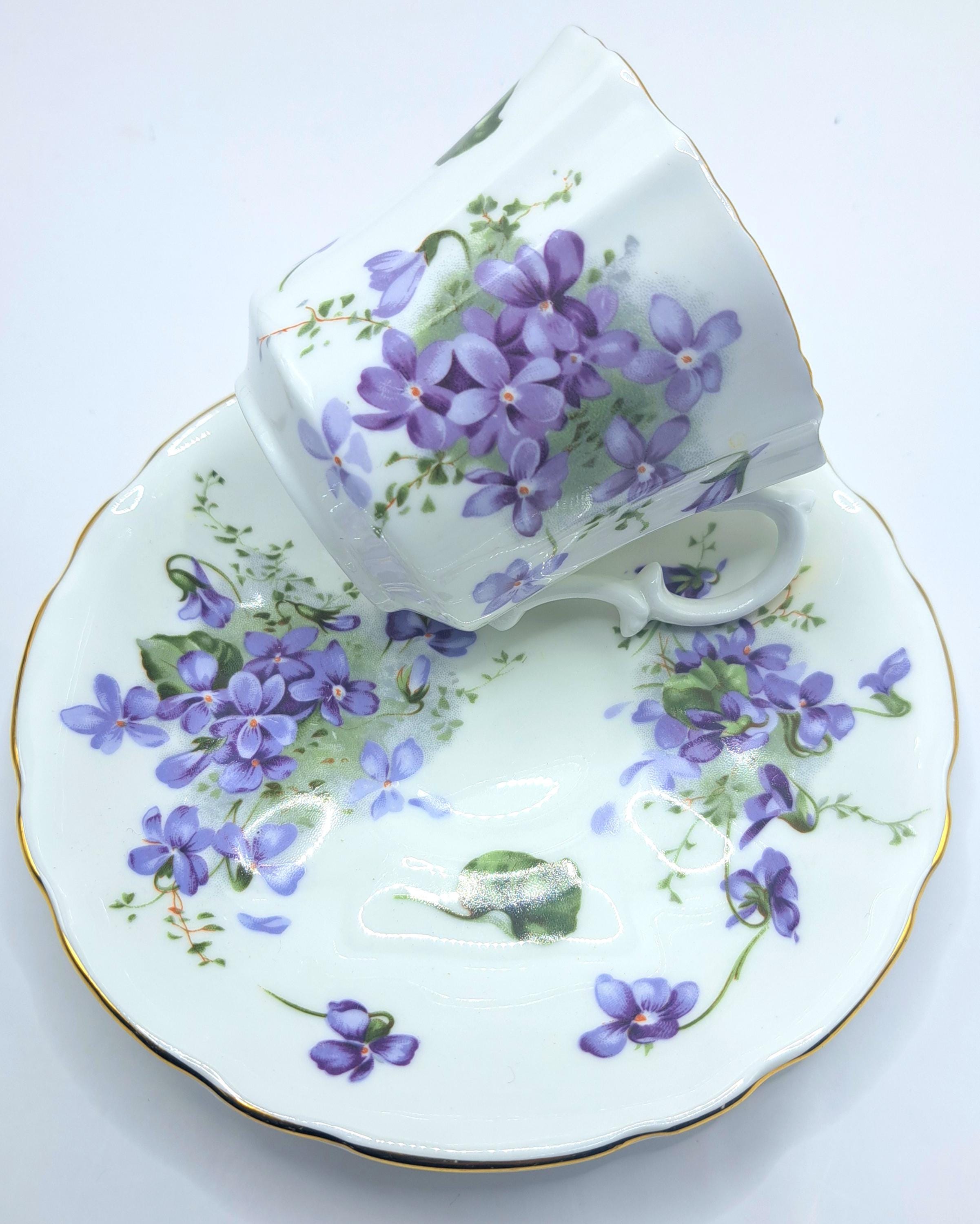 Antique cup with violets - Etsy 日本