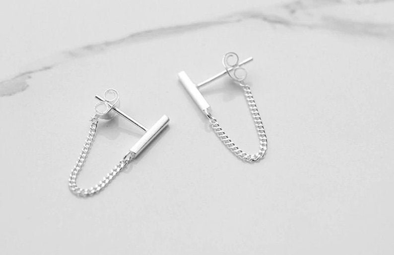 925 Sterling Silver Stud Earrings For Women Girls Party bar Etsy