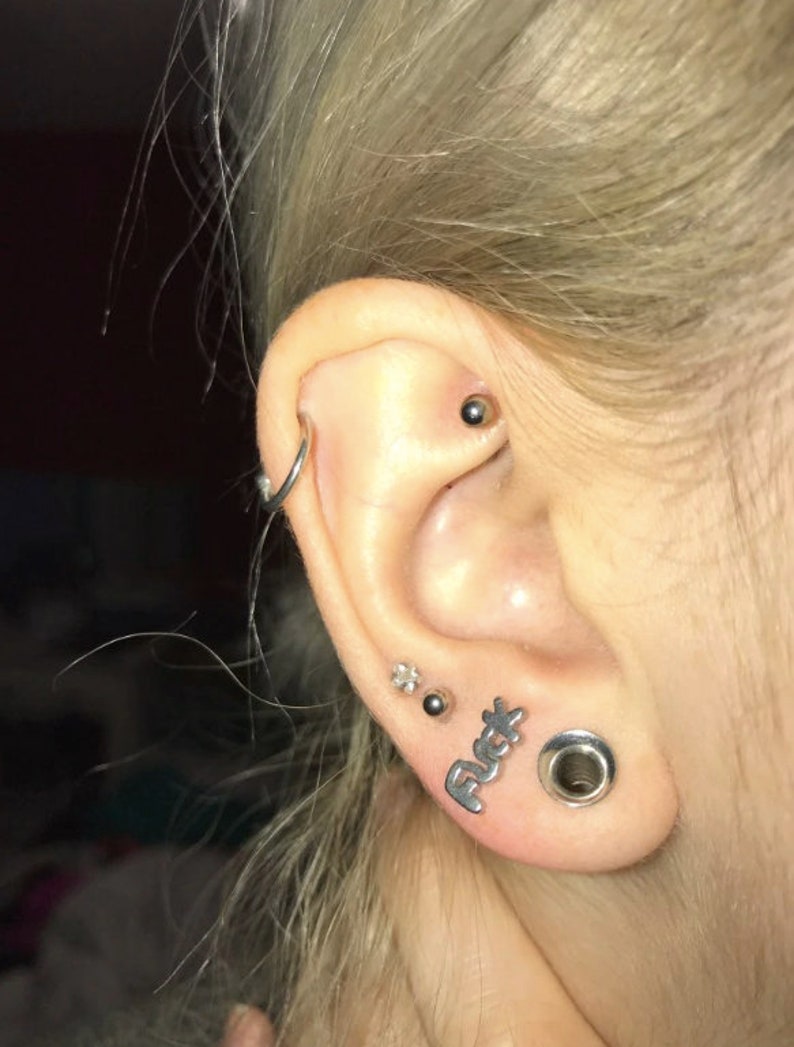 Stainless Steel Letter Ear Stud Earrings unique Earrings Etsy