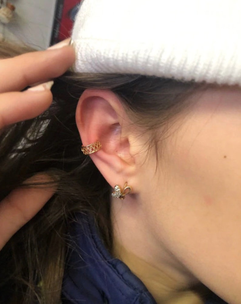 Vintage Clip on Ear Cuff Without Piercing Party Earrings Etsy