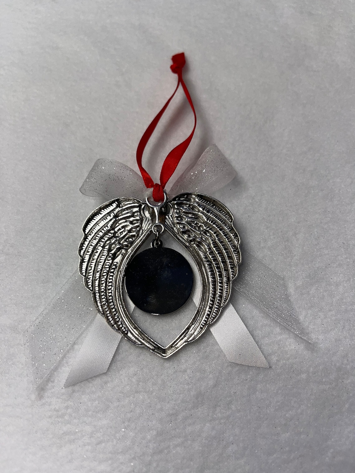 Angel Wing Christmas Ornament Photo Memorial Ornament Etsy