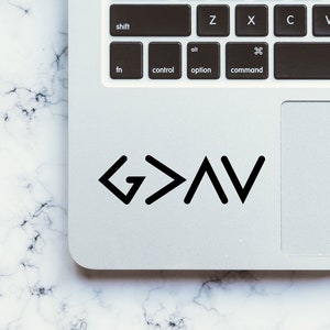 God is groter dan de hoogtepunten en dieptepunten, laptopsticker, vinyl, macbook, notebook, sticker - verkrijgbaar in 6 maten en 30 verschillende kleuren