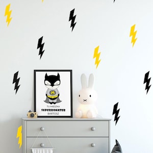 Ensemble de décalcomanies murales Lightning Bolt - décalcomanies à motifs muraux - décalcomanies confettis - décalcomanies de pépinière - 30 couleurs différentes et 5 tailles disponibles