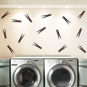Clothespins wall decal set - stickers - wall pattern decals - confetti decals - nursery decals - 30 different colors and 5 sizes available