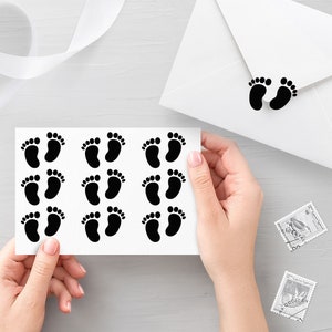 10 paia di decalcomanie con impronte di bambini, decalcomanie per buste, sigilli di compleanno, decalcomanie per feste, inviti, decalcomanie per pianificatore - 30 colori diversi disponibili