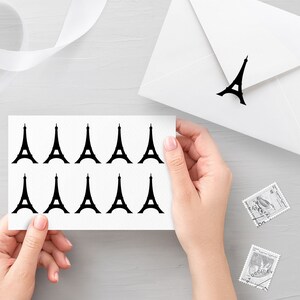 10 Eiffeltoren stickers, envelop stickers, verjaardagszegels, feeststickers, uitnodigingszegels, planner stickers - 30 verschillende kleuren beschikbaar