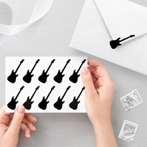 10 gitaarstickers, envelopstickers, verjaardagszegels, feeststickers, uitnodigingszegels, plannerstickers - 30 verschillende kleuren beschikbaar