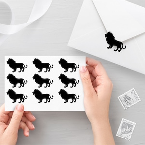 10 décalcomanies Lion, décalcomanies d’enveloppe, sceaux d’anniversaire, décalcomanies de fête, sceaux d’invitation, décalcomanies de planificateur - 30 couleurs différentes disponibles