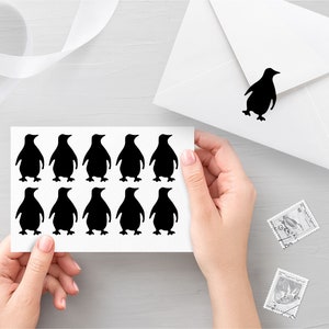 10 decalcomanie pinguino, decalcomanie per buste, sigilli di compleanno, decalcomanie per feste, sigilli di invito, decalcomanie per pianificatore - 30 colori diversi disponibili