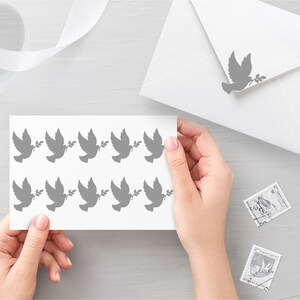 10 duifstickers, envelopstickers, verjaardagszegels, feeststickers, uitnodigingszegels, plannerstickers - 30 verschillende kleuren beschikbaar