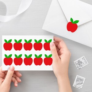 10 decalcomanie Apple, decalcomanie per buste, sigilli di compleanno, decalcomanie per feste, sigilli di invito, decalcomanie per pianificatore - 30 colori diversi disponibili