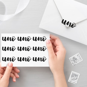 10 decalcomanie Uno, decalcomanie per buste, sigilli di compleanno, decalcomanie per feste, sigilli di invito, decalcomanie - 30 colori diversi disponibili