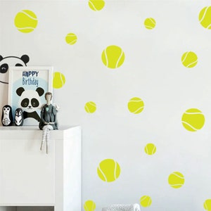 Tennis Ball wall decal set - sticker - wall pattern decals - stickers - confetti decals - 30 different colors and 5 sizes available