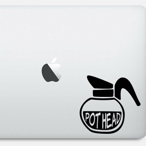 Pot Head Coffee sticker, laptop sticker, vinyl, macbook, notebook, sticker - verkrijgbaar in 3 maten en 30 verschillende kleuren