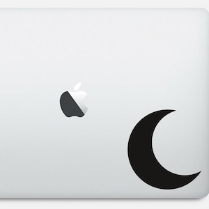 Crescent Moon sticker, laptop sticker, vinyl, macbook, notebook, sticker - verkrijgbaar in 3 maten en 30 verschillende kleuren