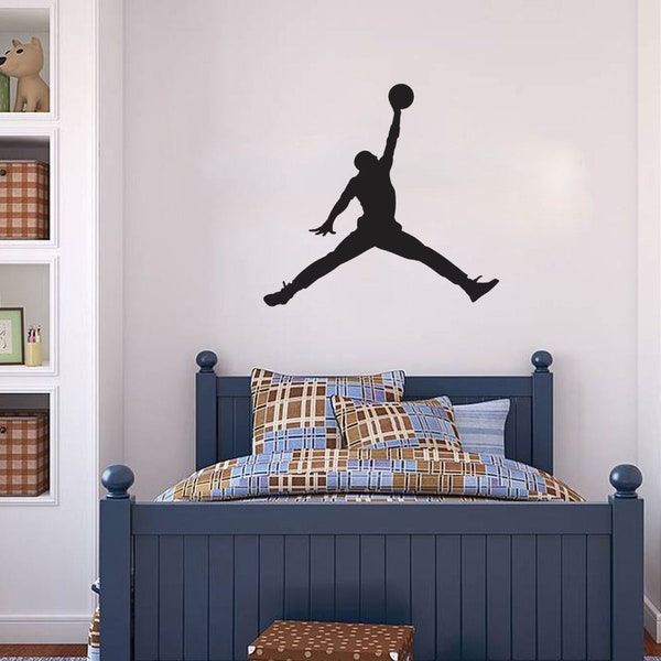 Michael Jordan wall decal - Basketball Jumpman - wall decals - stickers - 30 different colors and 8 sizes available