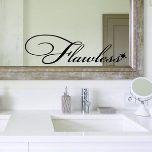 Decalcomania impeccabile, decalcomania a specchio, decalcomania per il bagno, arredamento per il bagno, decalcomania da muro, citazioni ispiratrici - 30 diversi colori disponibili