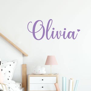 Personalized Name Wall Decal - Girl - Cute - Nursery - wall decals - stickers - 30 different colors and 11 sizes available
