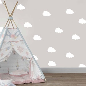 Wolkenmuurstickerset - stickers - muurpatroonstickers - confettistickers - kinderkamerstickers - 30 verschillende kleuren en 4 maten beschikbaar