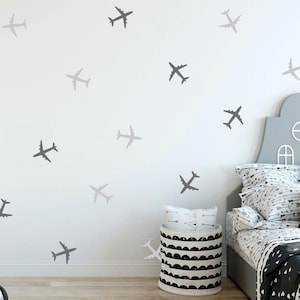 Airplane wall decal set - stickers - wall pattern decals - confetti decals - nursery decals - 30 different colors and 3 sizes available