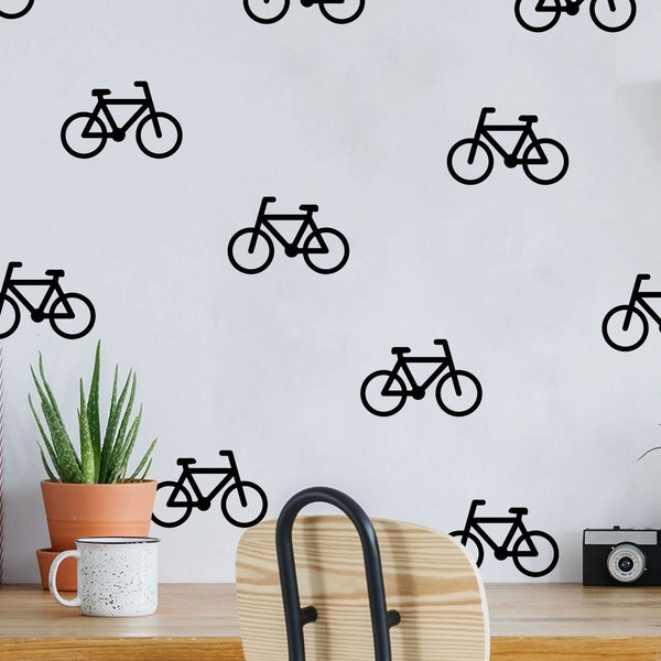 Bicycle wall decal set - stickers - wall pattern decals - confetti decals - nursery decals - 30 different colors and 4 sizes available