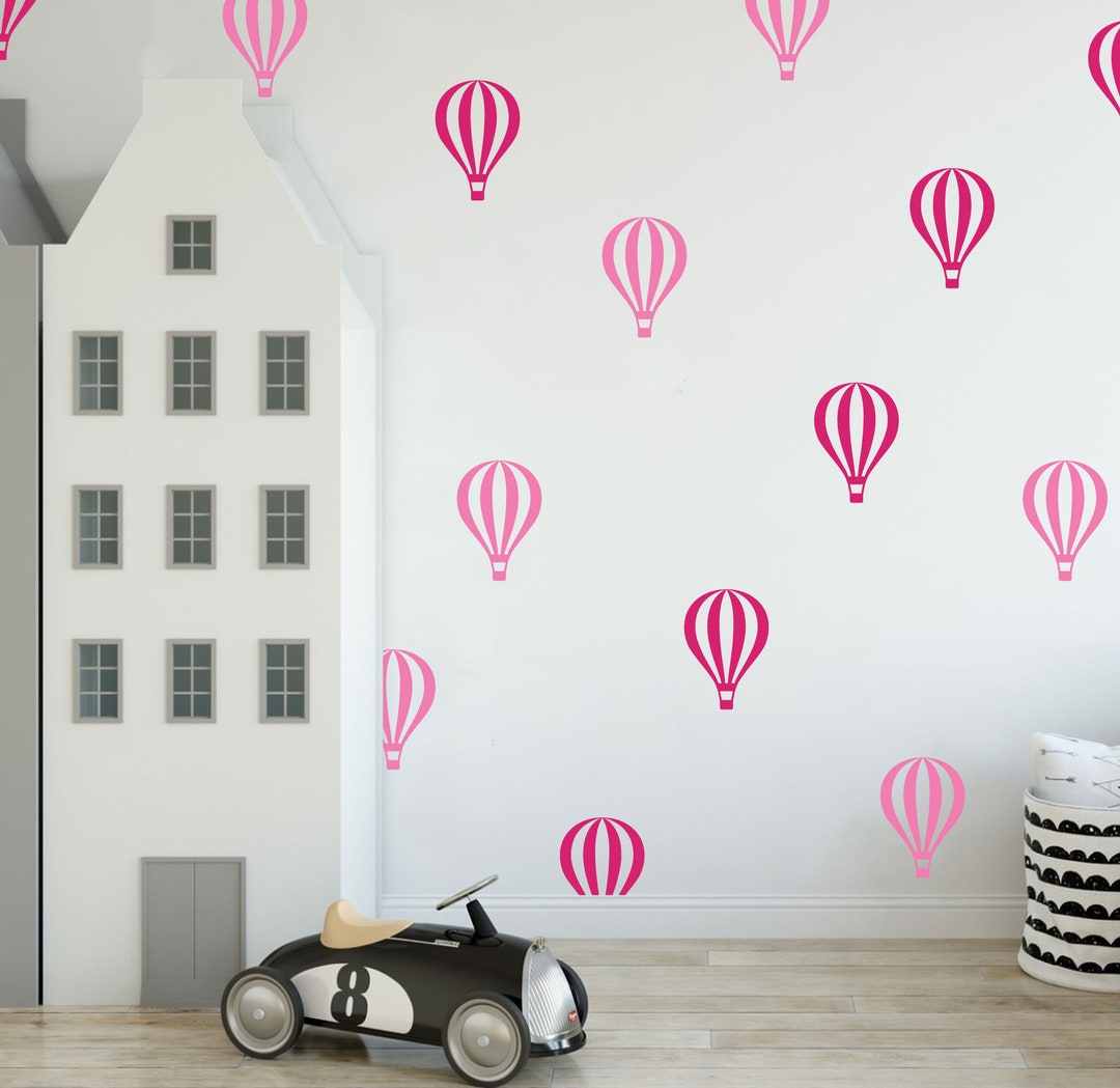 Hot Air Balloon Wall Decal Set, Sticker - Available in Different Colors ...
