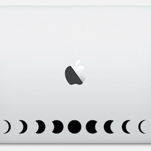 Maanfasen sticker, laptop sticker, vinyl, macbook, notebook, sticker - verkrijgbaar in 5 maten en 30 verschillende kleuren