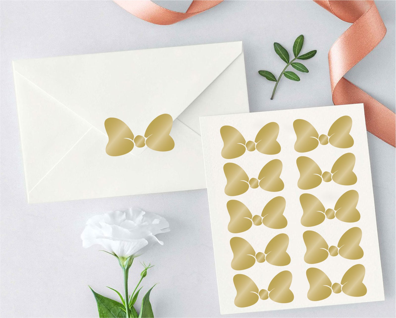 10 Bow decals Envelope decals Birthday seals Party decals Etsy