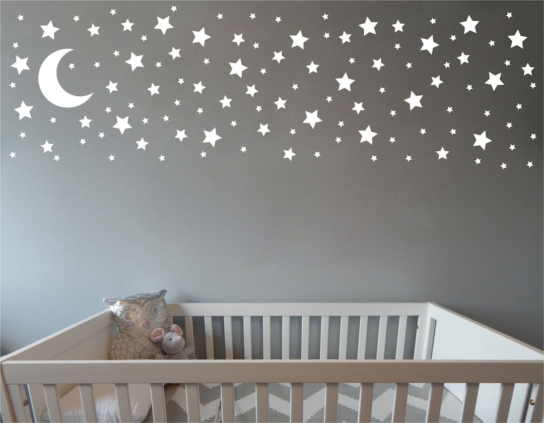 Moon & Stars Wall Decal Set - Nursery Sky - Wall Pattern Decals ...