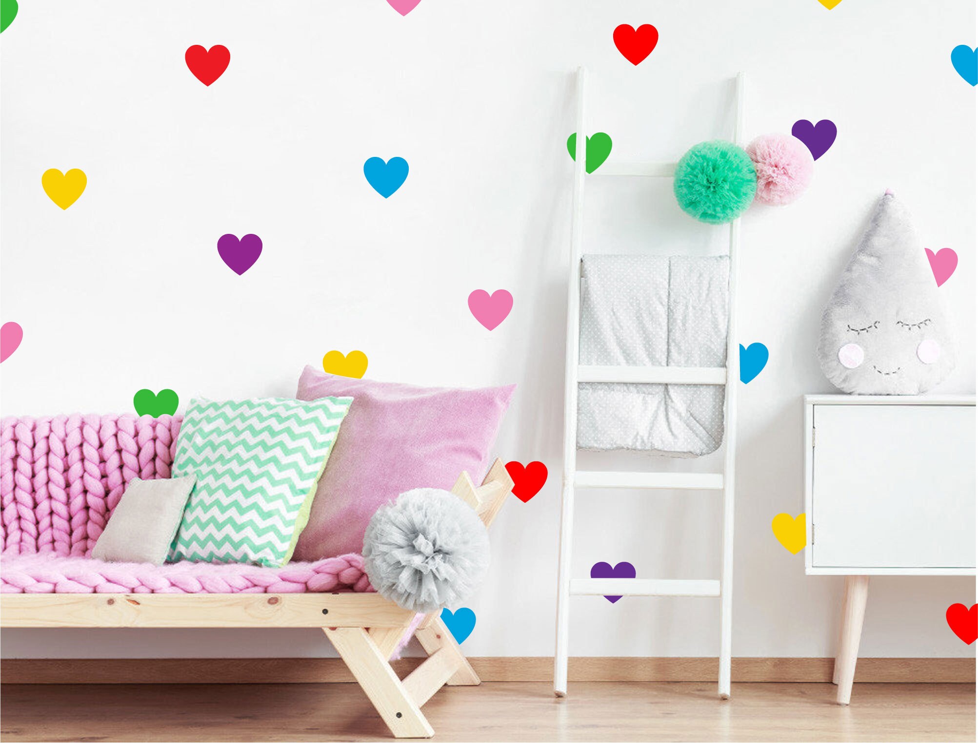 Heart wall decal set stickers wall pattern decals Etsy