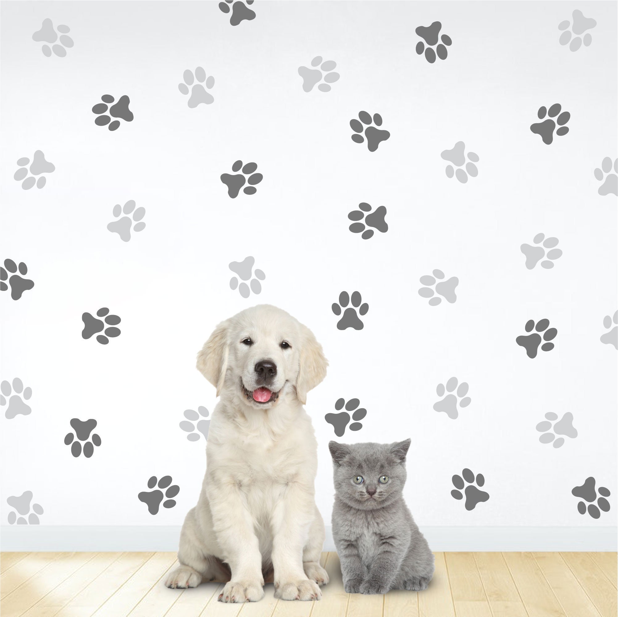 Paw Prints wall decal set stickers wall pattern decals Etsy