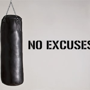 Decalcomania da muro No Excuses - Palestra - Fitness - decalcomanie da muro - adesivi - 30 colori diversi e 11 misure disponibili