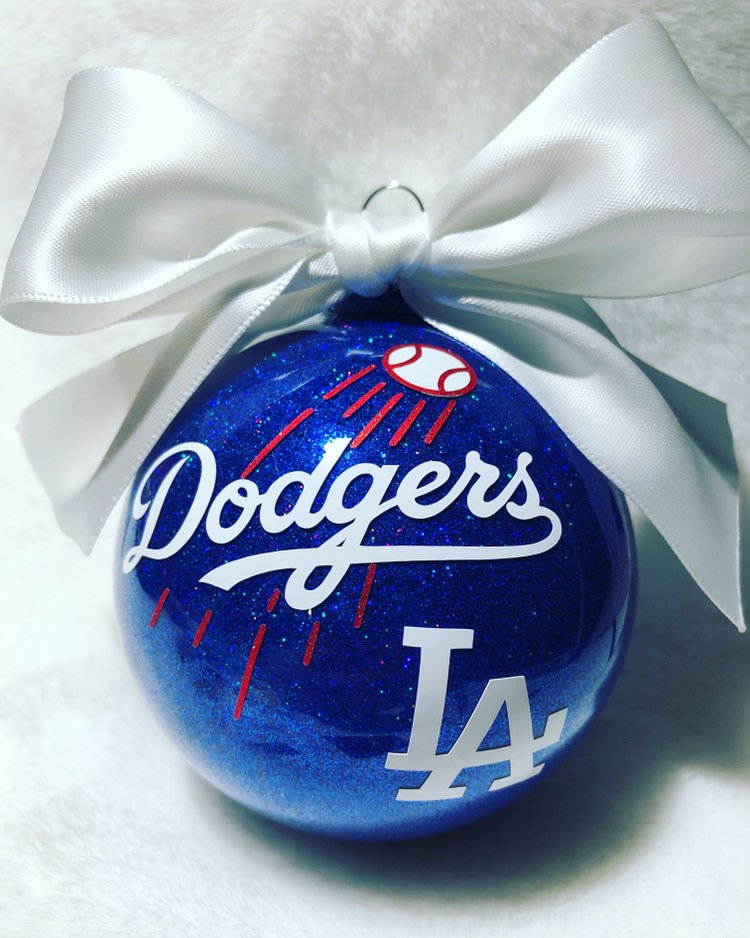 Los Angeles Dodgers Glass Ornament Etsy