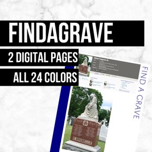 FindAGrave: Printable Genealogy Form (Digital Download) - Family Tree Notebooks