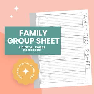 Family Group Sheets: Printable Genealogy Forms (Digital Download) - Family Tree Notebooks