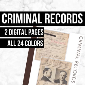 Criminal Records: Printable Genealogy Form (Digital Download) - Family Tree Notebooks