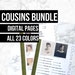Cousins Bundle: Printable Genealogy Forms digital Download Family Tree ...