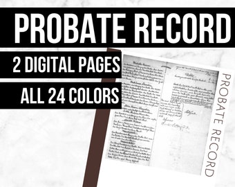 Probate Record: Printable Genealogy Form (Digital Download) - Family Tree Notebooks