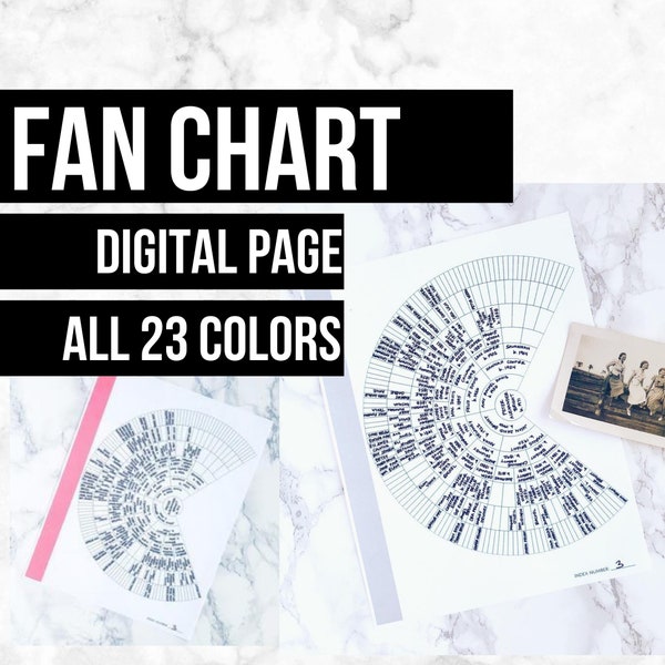 Fan Chart: Printable Ancestry Form for Genealogy (Digital Download) - Family Tree Notebooks