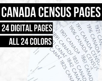 Canada Census Pages: Printable Forms for Genealogy (Digital Download) - Family Tree Notebooks
