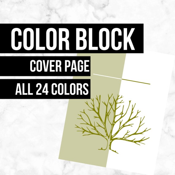 Color Block Cover Page Printable Genealogy Form digital Etsy