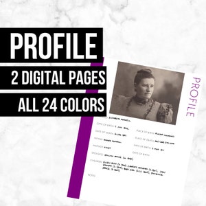 Profile: Printable Genealogy Form (Digital Download) - Family Tree Notebooks