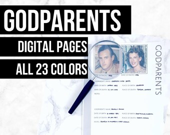 Godparents Page: Printable Worksheet for Genealogy (Digital Download) - Family Tree Notebooks