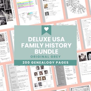 USA Deluxe Family History Bundle - Original Grey (Digital Download) - Family Tree Notebooks