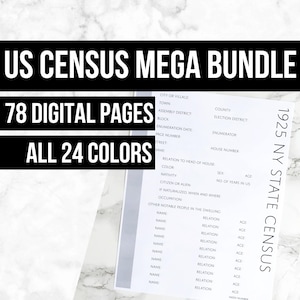 US Census Mega Bundle: Printable Genealogy Forms (Digital Download) - Family Tree Notebooks